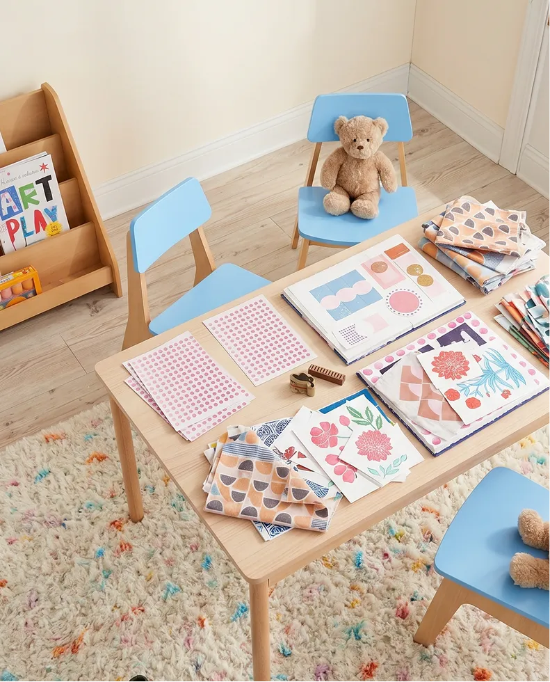 Family creating art together