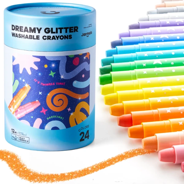 Jar Melo Glitter Crayons-24 Colors