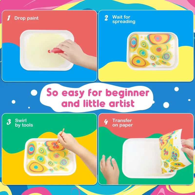 Jarmelo Marbling Paint Kit — children art supplies product image for children creative art and education