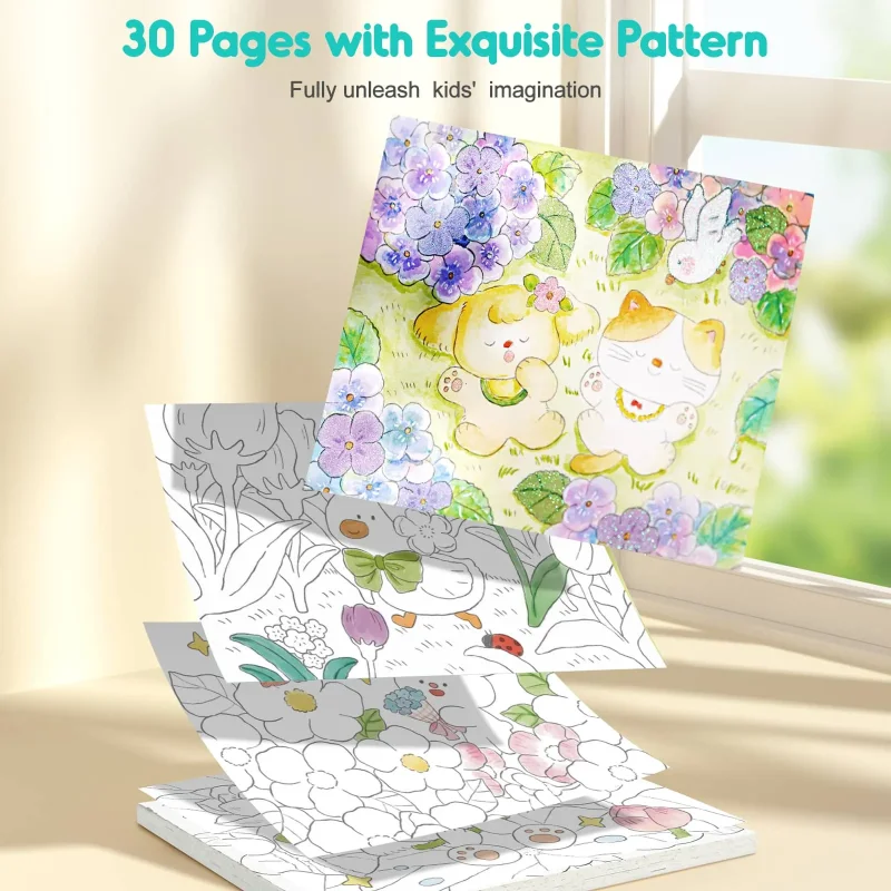 Jarmelo Watercolor Painting Book - Whimsical Pet Paradise — children art supplies product image for children creative art and education