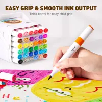 Jarmelo Washable Dual Tip Markers (Chisel and Brush Tip) — product thumbnail for children creative art and education