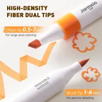 Jarmelo Washable Dual Tip Markers (Chisel and Brush Tip) — product thumbnail for children creative art and education