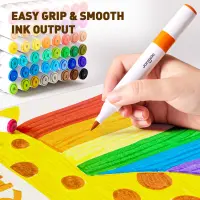 Jarmelo Washable Dual Tip Markers (Chisel and Brush Tip) — product thumbnail for children creative art and education