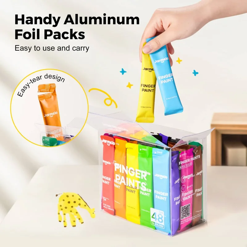 Jarmelo Color Burst Finger Paints — children art supplies product image for children creative art and education