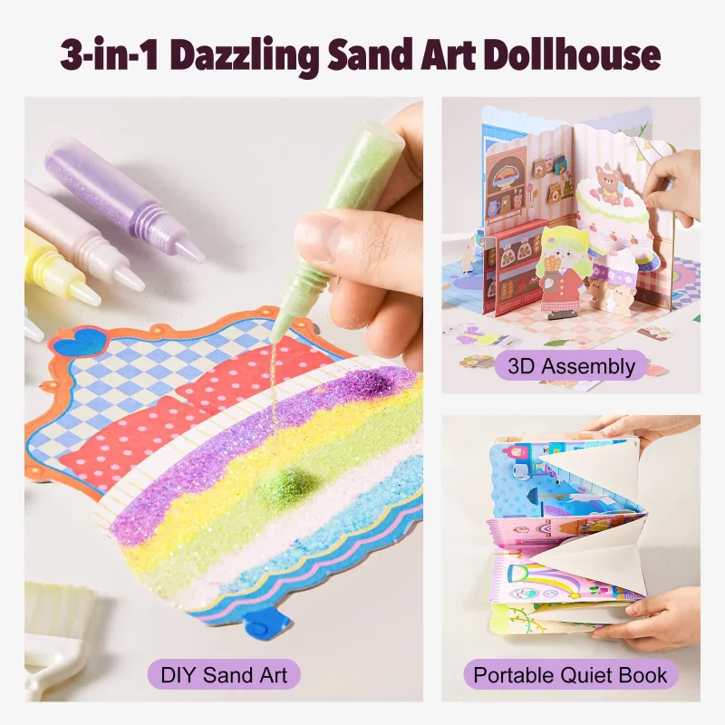 Jarmelo DIY Sand Art & Paper Craft Dollhouse Kit — children art supplies product image for children creative art and education