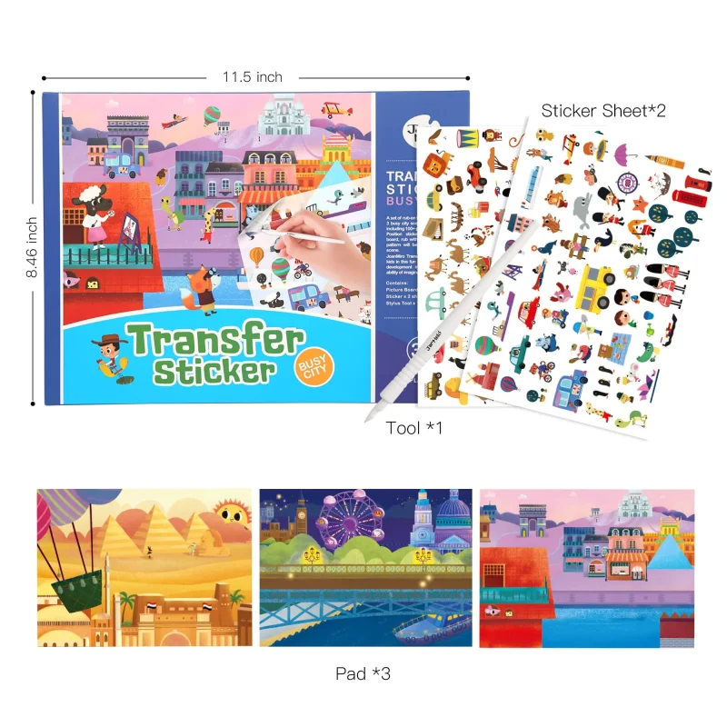 Jarmelo Transfer Sticker Scenes Pads — children art supplies product image for children creative art and education