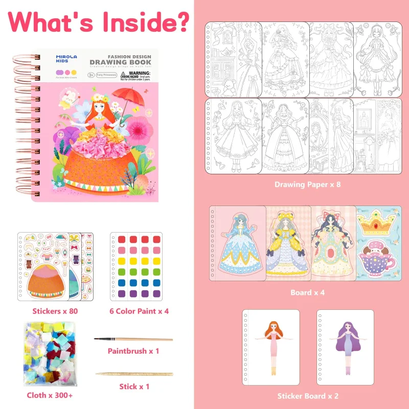 Jarmelo Fashion Design Drawing Book-Fairy Princesses — children art supplies product image for children creative art and education
