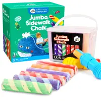 Jarmelo Washable Sidewalk Chalk - 24 Colors Kit with 2 Holders — product thumbnail for children creative art and education