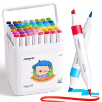 Jarmelo Washable Dual Tip Markers (Chisel and Brush Tip) — product thumbnail for children creative art and education