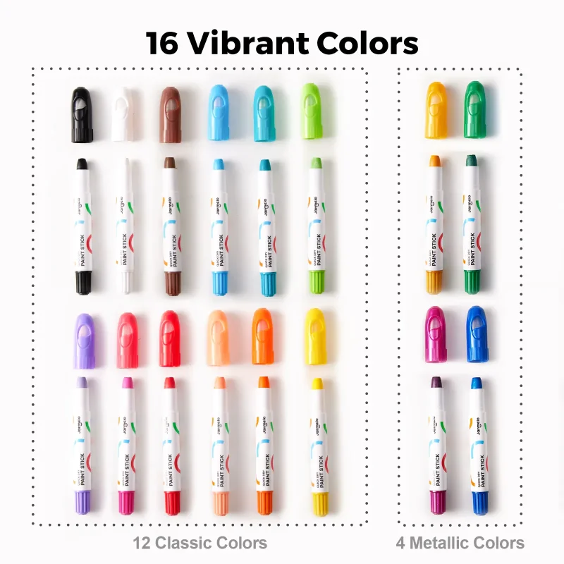 Jarmelo Paint Sticks - 16 Colors — children art supplies product image for children creative art and education