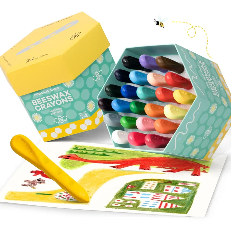 Jarmelo Mess Free EASY-Grip Beeswax Crayons — children art supplies product image for children creative art and education
