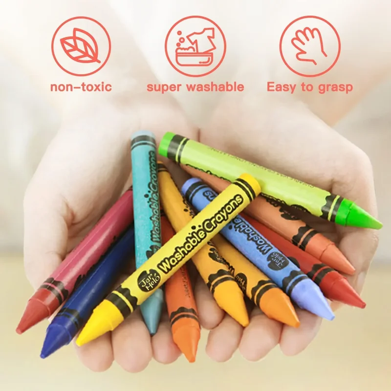 Jarmelo Washable Crayons — children art supplies product image for children creative art and education