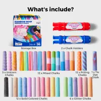 Jarmelo Rainbow Wow Sidewalk Chalk-36 Colors — product thumbnail for children creative art and education