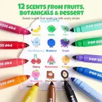Jarmelo Pop Scents Markers-12Colors — product thumbnail for children creative art and education