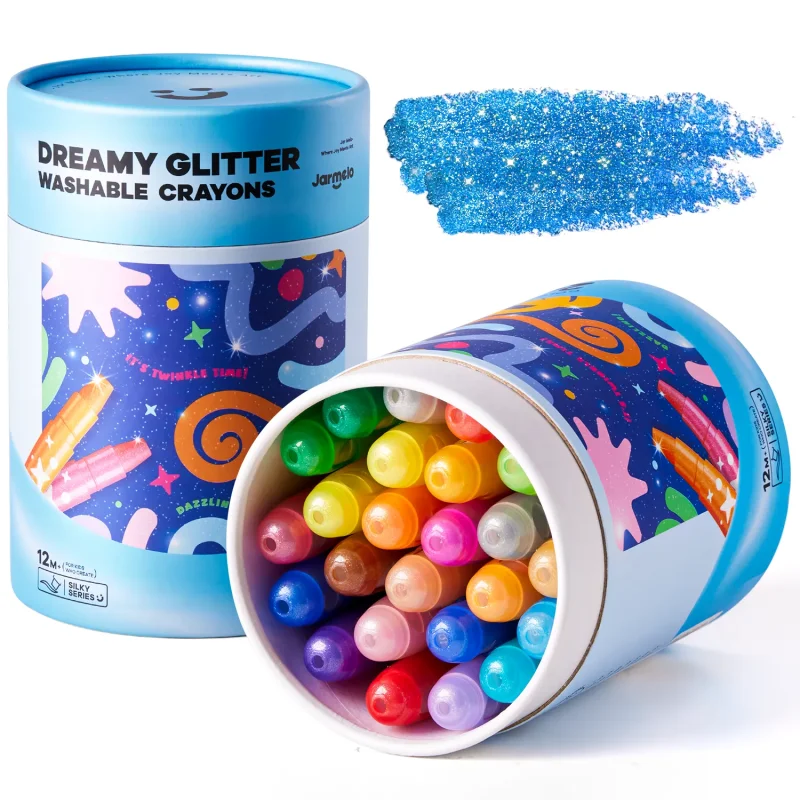 Jarmelo Glitter Crayons-24 Colors — children art supplies product image for children creative art and education
