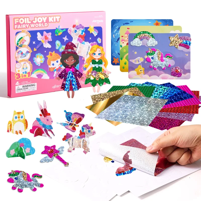 Jarmelo 3 in 1 Foil Craft Kit — children art supplies product image for children creative art and education