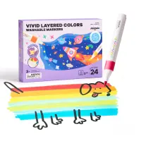 Jarmelo Washable Layered Markers-24 Colors — product thumbnail for children creative art and education