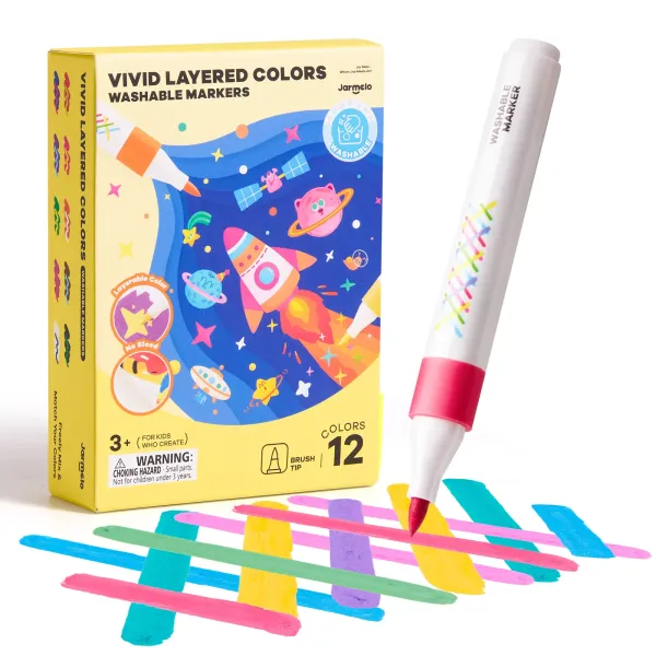Washable Layered Markers-12 Colors